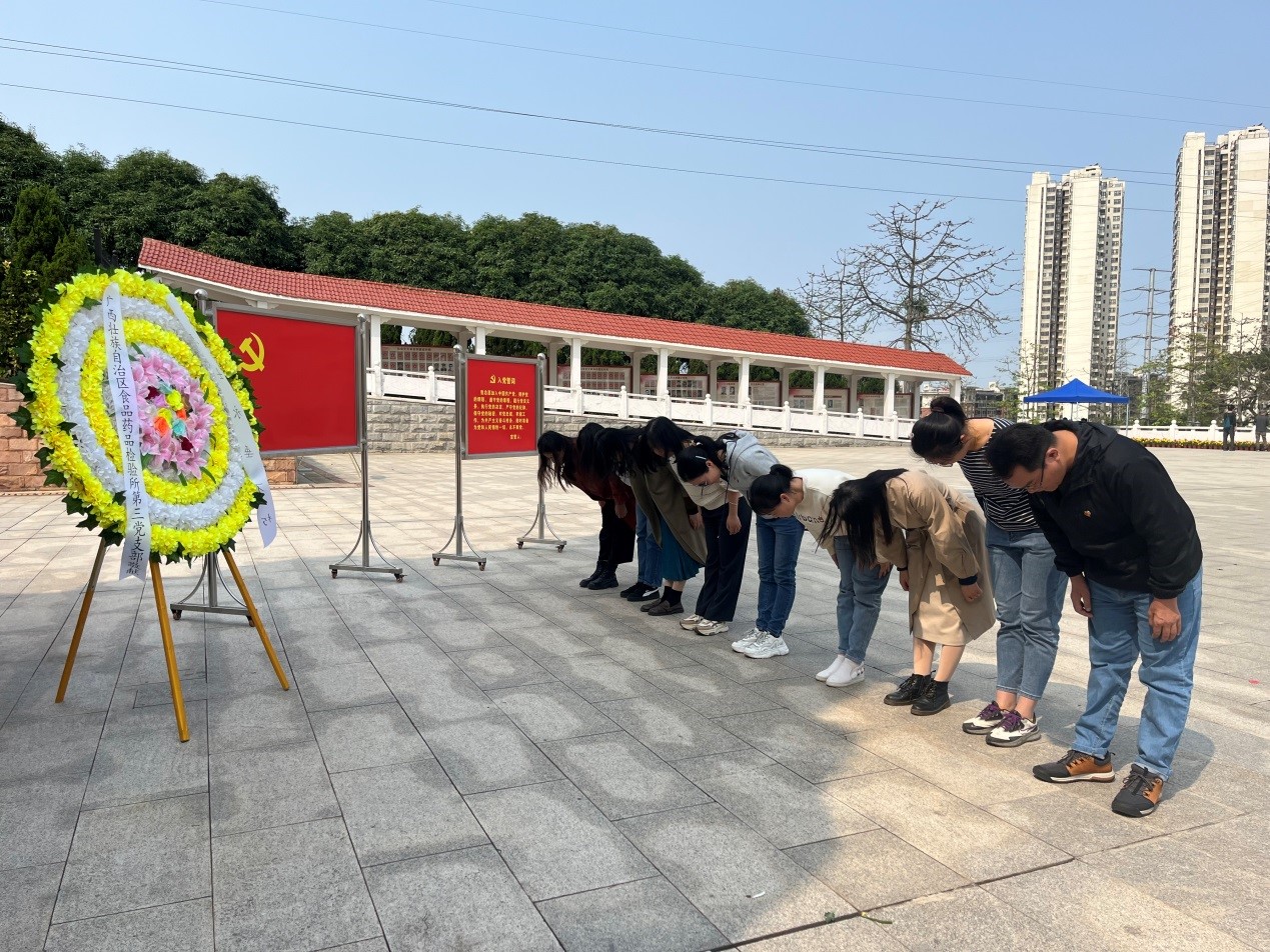 广西食品药品检验所第三党支部 开展“追忆红色岁月、缅怀革命先烈”祭扫主题党日活动